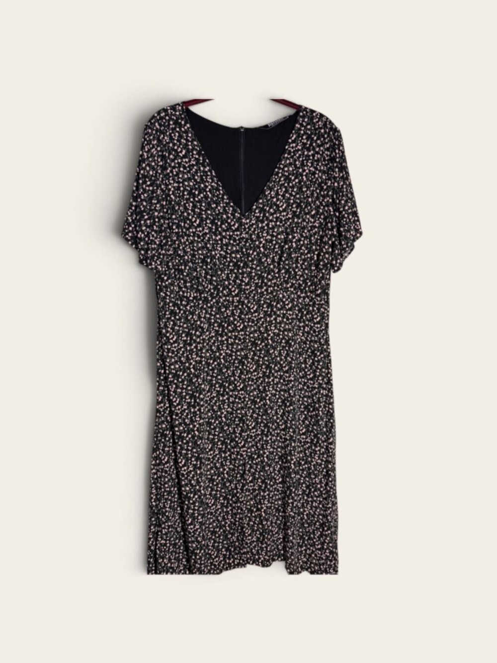 Disturbia Valley Midi Dress Black & Pink Ditsy Floral Print Sz 18